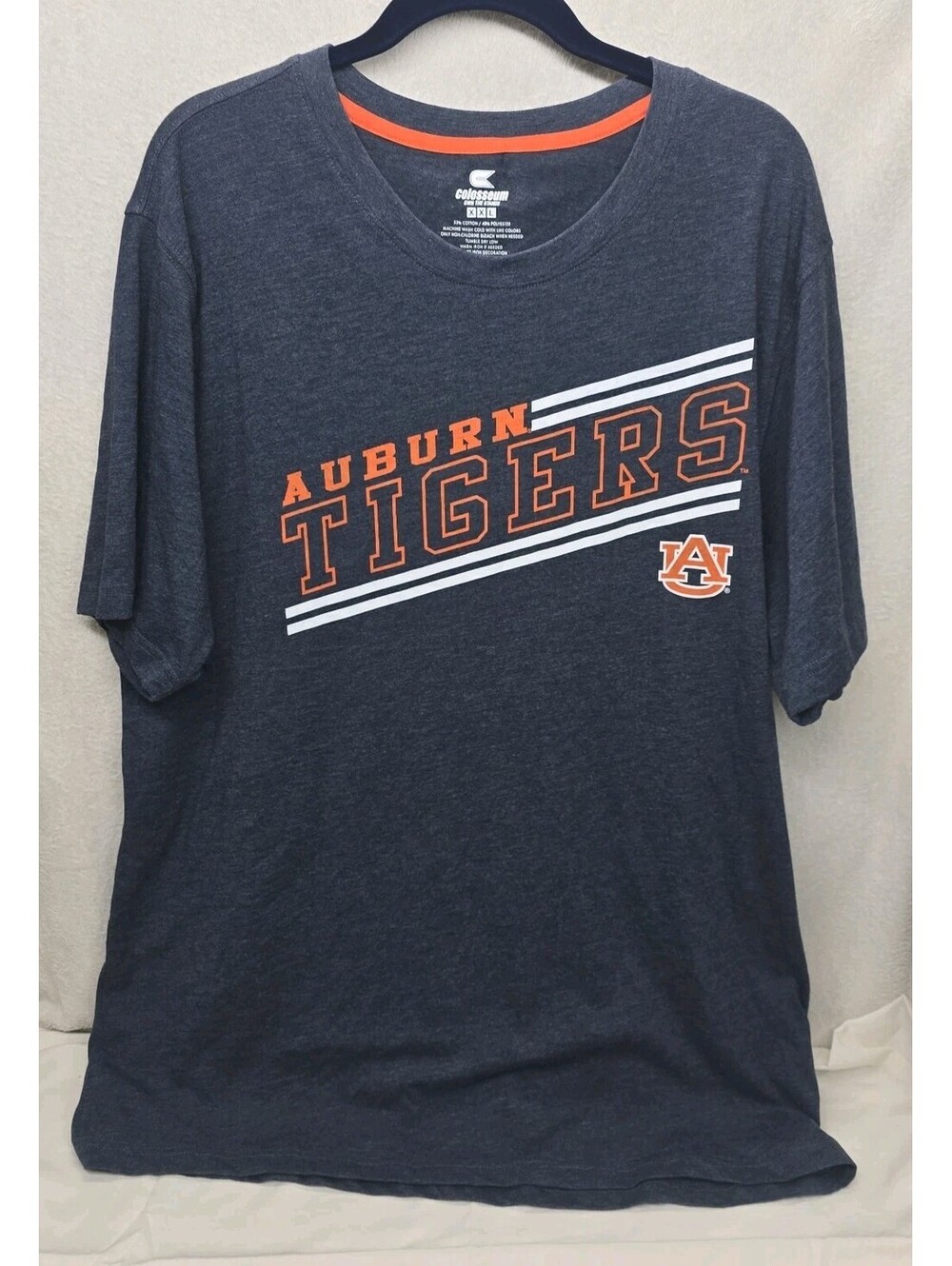 Auburn Tigers T-Shirt Mens XXL Gray Crew Neck Short Sleeve Game Day Colosseum